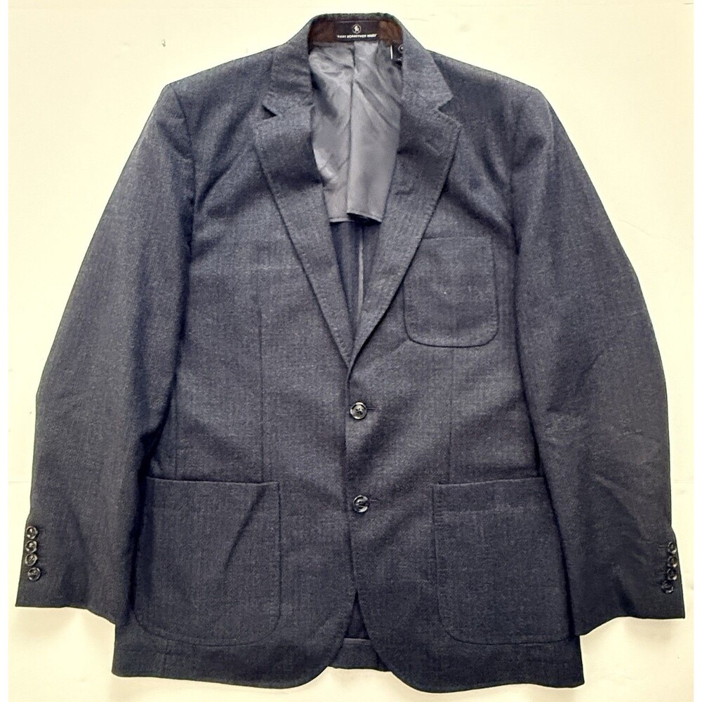 Hart Schaffner Marx Blazer Mens Large 44 Chest Blue Deconstructed Lightweight